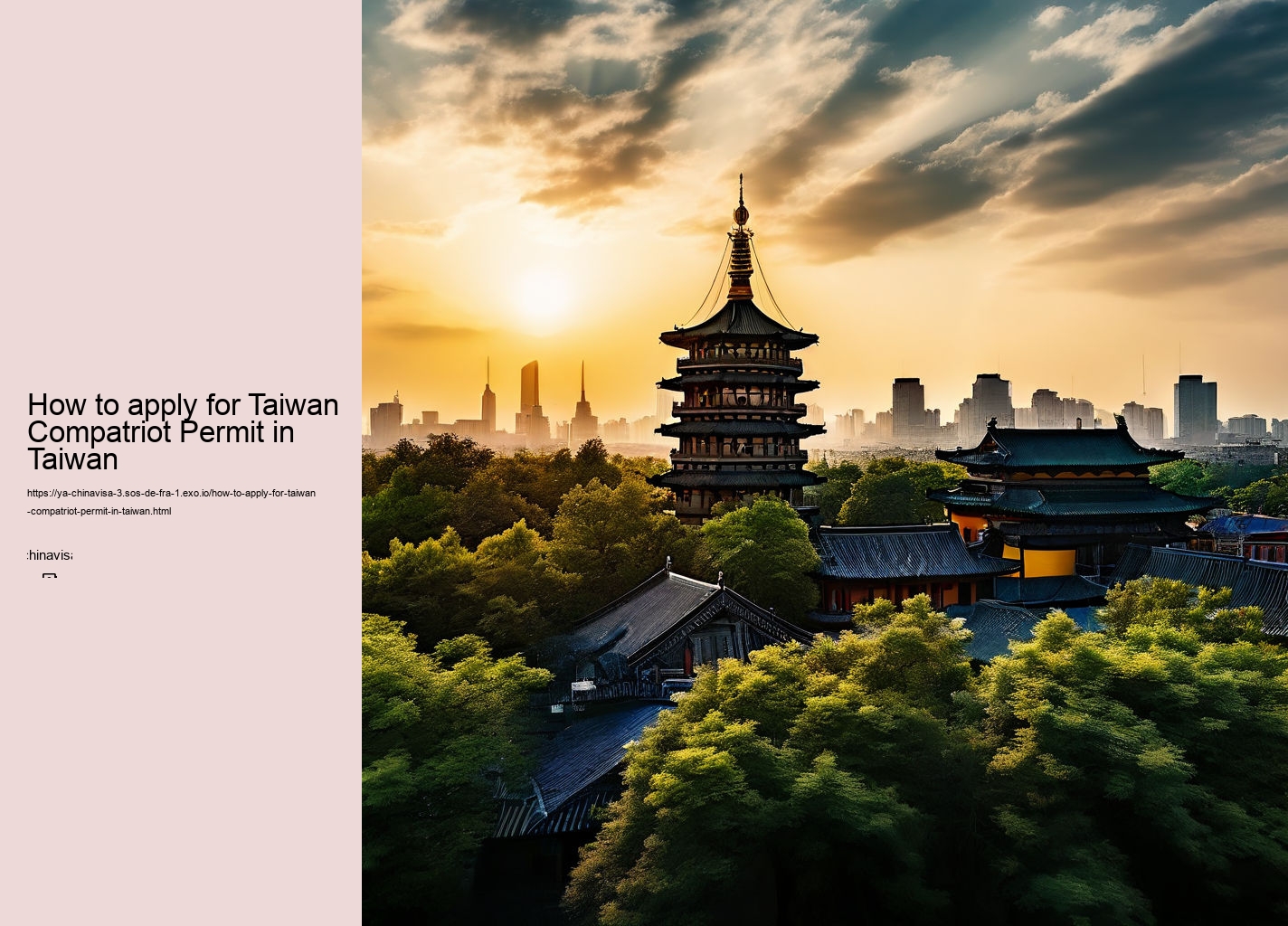 How to apply for Taiwan Compatriot Permit in Taiwan